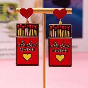 Perfect Match Red Heart Earrings